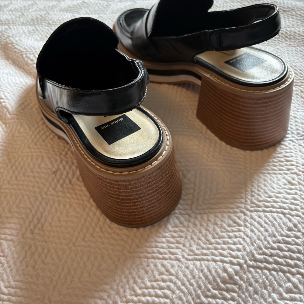Dolce Vita Black and Tan Slip-On Loafers - Picture 4 of 5